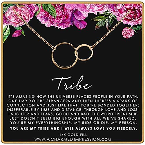 Thinking of You Gifts for Women  14k Gold  Tribe Friendship Necklace  Best Friend Gifts  You are My Person Necklace  Long Distance Gift for Best Friends  Find Your Tribe, Love Them Fiercely
