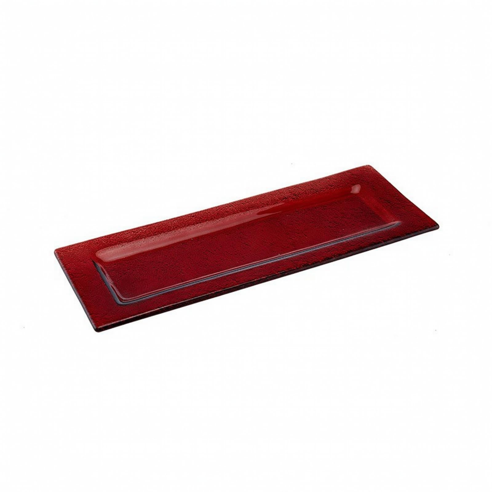 rockible Vassoio con Base Piatta Professionale | Elegante, Espositore Rettangolare per Dolci, Salvaspazio, , Hotel, Catering , M , Rosso
