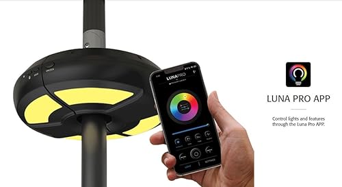 Miniatura 5 de Treasure Garden Luna Pro - Luz de paraguas inalámbrica con sistema de altavoces Bluetooth integrado (negro)