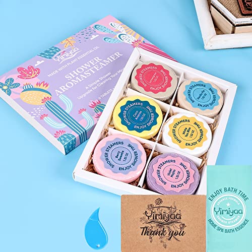 Variety Pack of 6 Shower Steamers with Essential Oils. Self Care and Relaxation Birthday Gifts,Yimiyaa Spa Fizzies Bath Bomb Kit, Birthday Christmas Holiday Gifts for Women, Girls, Boys - Image 5