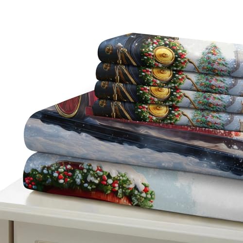 Housse de couette Noël 140x200 microfibre douce et durable