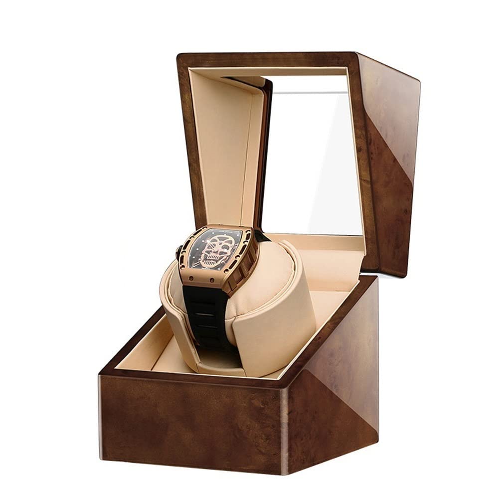 CGCSYZ Watch Winder For Automatic Storage Box Dispaly Case With Quiet Motor And 5 Rotation Modes Ac Or Battery Powered Elegant Showcase (E)