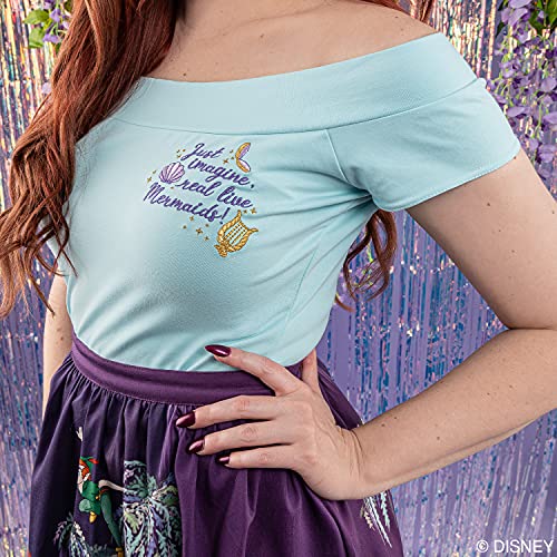 Disney Stitch Shoppe Peter Pan Mermaid Emboridered Dizzy Fashion Top, Size S4