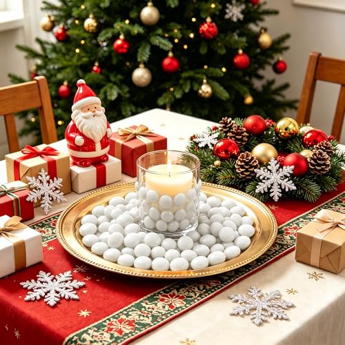 Cuentas de cristal planas blancas de 2.2 libras para rellenar jarrones y decoración 8