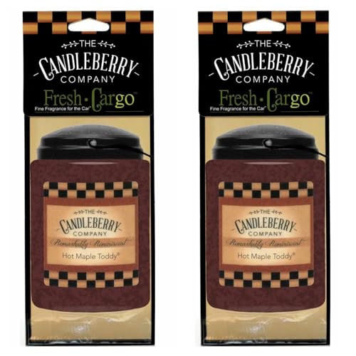 Candleberry Hot Maple Toddy Car Air Freshener | Provides Long Lasting Scent for Auto or Home | 2 Pack