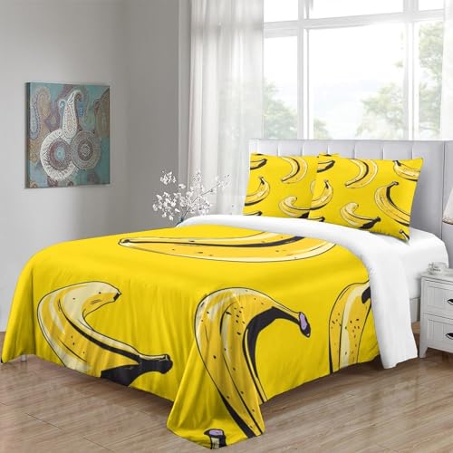 Parure de lit banane 3D microfine fermeture éclair invisible - 6