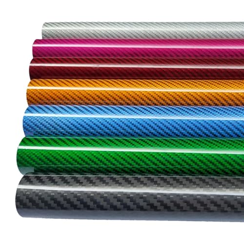3K Colorful Full Carbon Fiber Tube 2Pcs 500mm in Red Orange