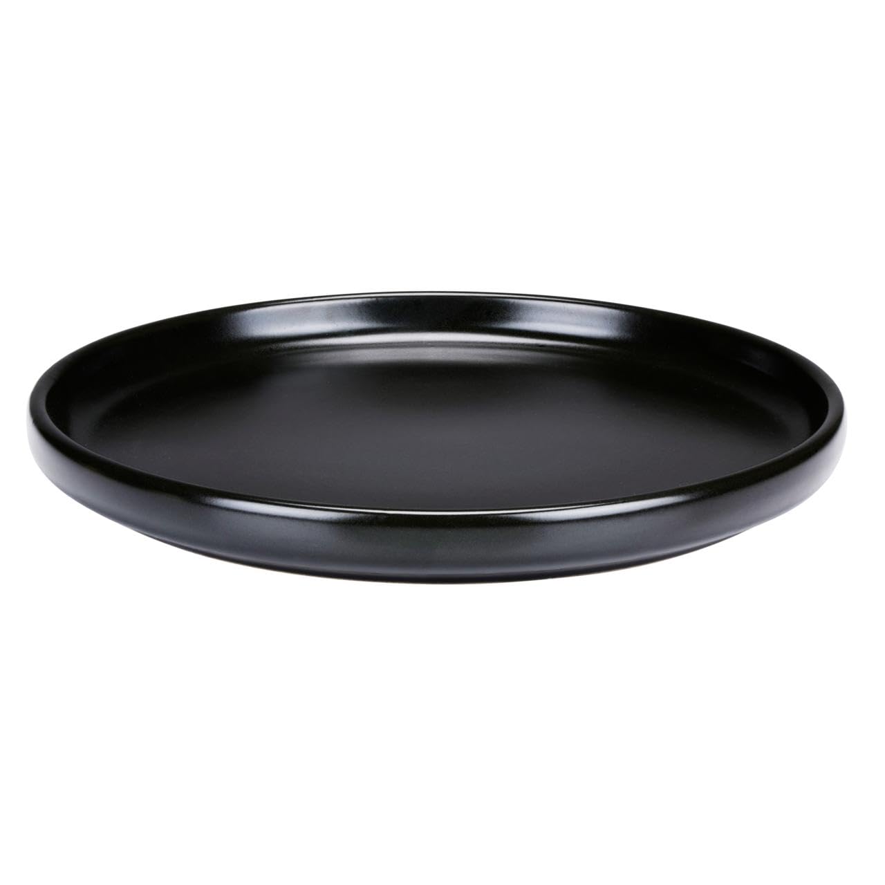 alpina Servizio da tavola 16 pezzi, set di stoviglie per 4 persone, stoviglie in terracotta, piatti da colazione, piatti da cena, ciotole e tazze, nero