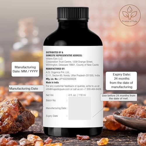 Image of Majestic Pure Frankincense Essential Oil for Diffuser - 4 Fl Oz (Pack of 2) | 100% Natural Essentials Oils Ideal for Humidifier, Air Freshening, Cleaning Home, Bath, Steam Inhalation and Massage