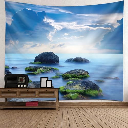 Tapisserie murale paysage mer tissu grand format 300x256cm pour chambre
