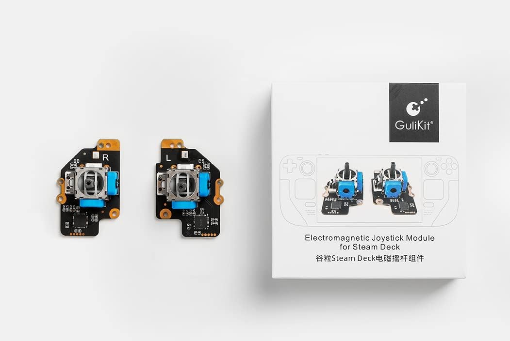 GuliKit Electromagnetic Joystick Module, No Drifting, No dead zone, Longer Llife and Smoother Feel, Retrofit Repair Upgrade and Replace Patented Joystick Design Module for Steam Deck