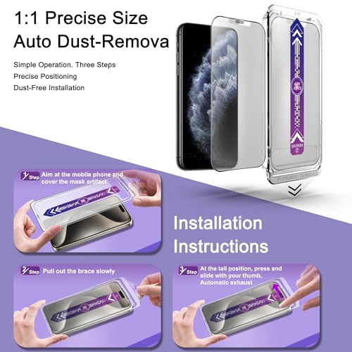 Image of 2-Pack Matte Screen Protector for iPhone 11 Pro Max and iPhone Xs Max 6.5-Inch, Auto Dust Removal, No Bubbles, High Definition Clear, Easy Installation
