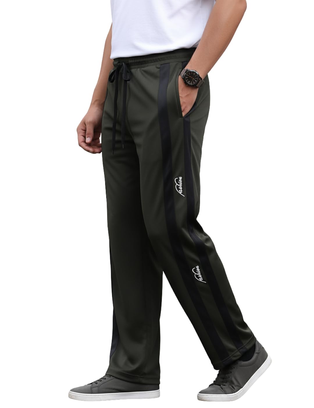 mack jonney Men’s Striped Track Pants | Side Stripe Design | Regular Fit | Casual & Athleisure Wear |Pack of 1-MMJ-53-picture-38