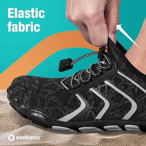 Image of SEEKWAY Mens Womens Water Shoes Quick-Dry Aqua Sock Barefoot Athletic Sports Shoes for Outdoor Beach Swim surf Walking Diving Boating Hiking Pool
