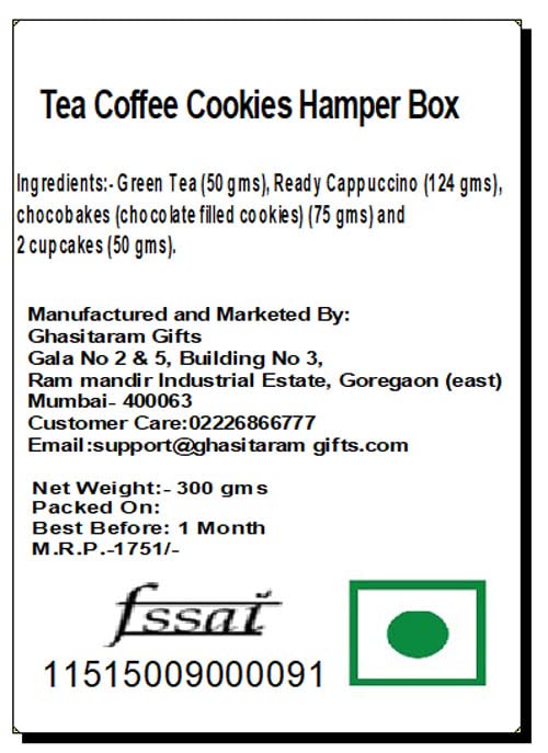 Ghasitaram Gifts Jaiccha Mother's Day - Gifts Tea Coffee Cookies Hamper Box |Diwali,Holi,Valentine,Birthday,Anniversary,Gift for Her,Him,Mothers Day,Fathers Day|