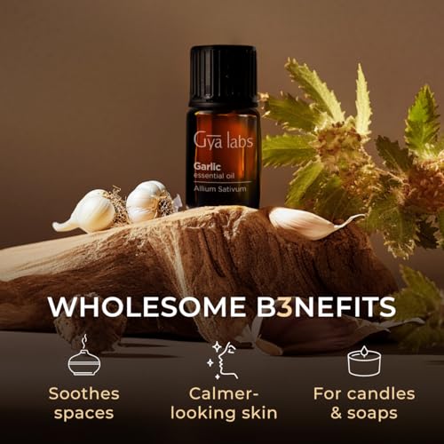 Image of 100% Pure Garlic Essential Oil - 0.34 Fl Oz - Garlic Oil for Hair, Skin, Diffuser, Aromatherapy & DIY Candle Making Scent