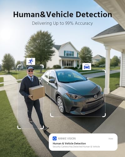 Image of ANNKE 4K PoE Security Camera System with Dual-Lens, 180 Wide Angle, 12MP H.265+ NVR with 2TB HDD, 4pcs 8MP Wired Surveillance IP Cameras Outdoor, Smart AI Human /Vehicle Detection, 2-Way Audio