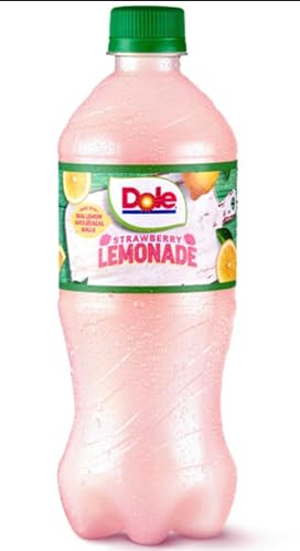 Dole - Botellas de refrescos de limonada de fresa de 20 onzas (paquete de 24)