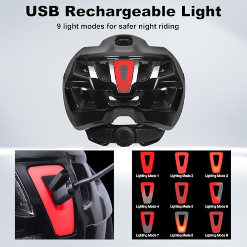 Bike Helmet Adult for Men, Lightweight Ebike Helmet with LED