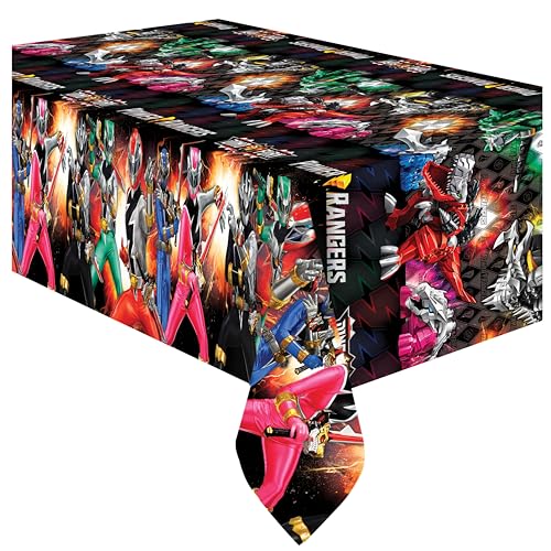 Treasures Gifted Power Rangers Table Cover - Pack of 2 - Large Power Rangers Tablecloth 54in x 108in - Officially Licensed Power Rangers Birthday Party Supplies - Power Rangers Party Supplies