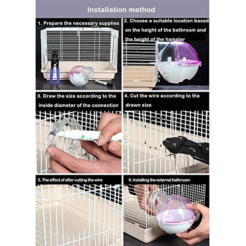 Gutongyuan Small Animal Bath House,Pet Toy Acrylic Hamster Bathroom Cage Toilet Bathtub Sand Bath Container Removable thumb #5
