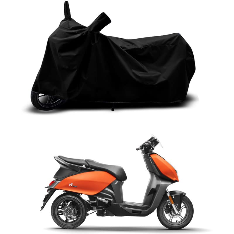 Image of 100% Scratchproof /UV-Rays /Heat Protection /Birds Dropping /Water Resistant /Dust Proof /Waterproof /Full Bike Scooty Two Wheeler Body Cover Compatible for Vida V1 All Varients[Black]