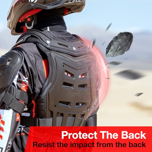 Scoyco Chest Protector Motocross, Motorcycle Armor Vest Lightweight Breathable Dirt Bike Chest and Back Protector Adjustable Protective Gear for Adult Road Racing Riding Cycling - Thumbnail 3