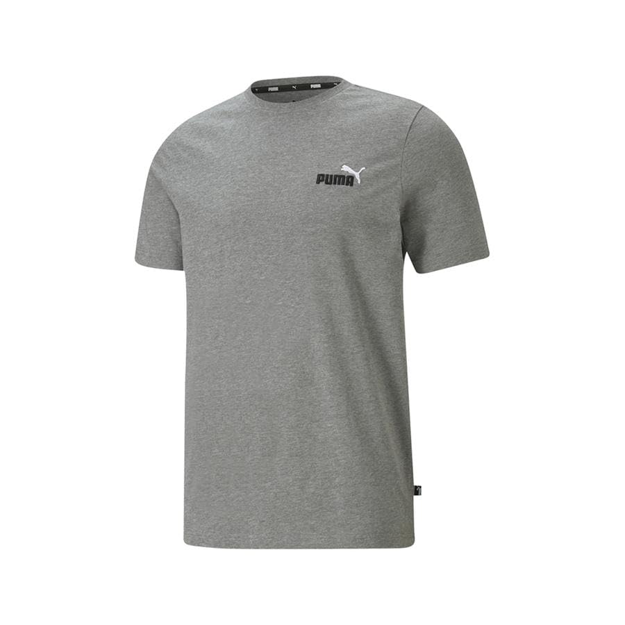PUMA Men's Grey ESS+ Embroidery Logo T-Shirt - S