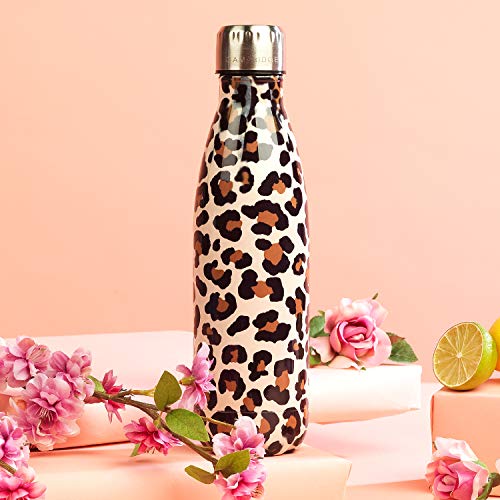 Cambridge CM06513 Watercolour Leopard Thermal Insulated Flask Bottle, 500 ml, Stainless Steel, Keep Drinks Cold Up To 24… - Afbeelding 3
