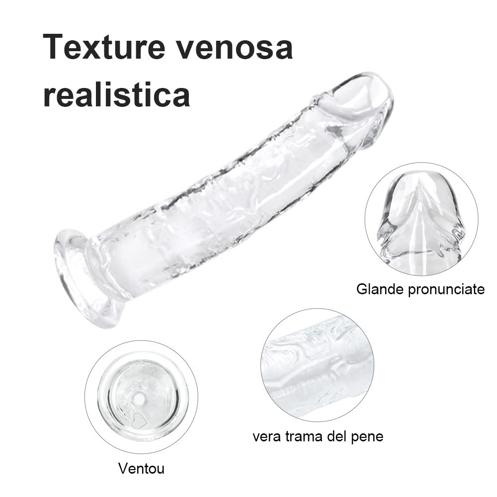 Piccolo dildo per donne, 18 cm, morbido e realistico, giocattolo sessuale per principianti, gelatina, con tettarella per coppie, adulti e giochi erotici