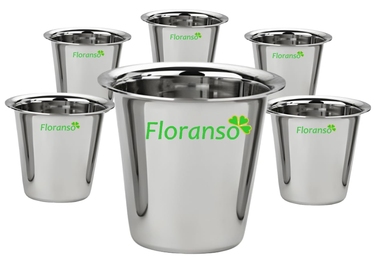 Floranso Stainless Steel Coffee Tea Glass Mug Set of South Indian Design (150 ml 6 Pcs) (B0BSQYV3DN) Amazon Price History, Amazon Price Tracker