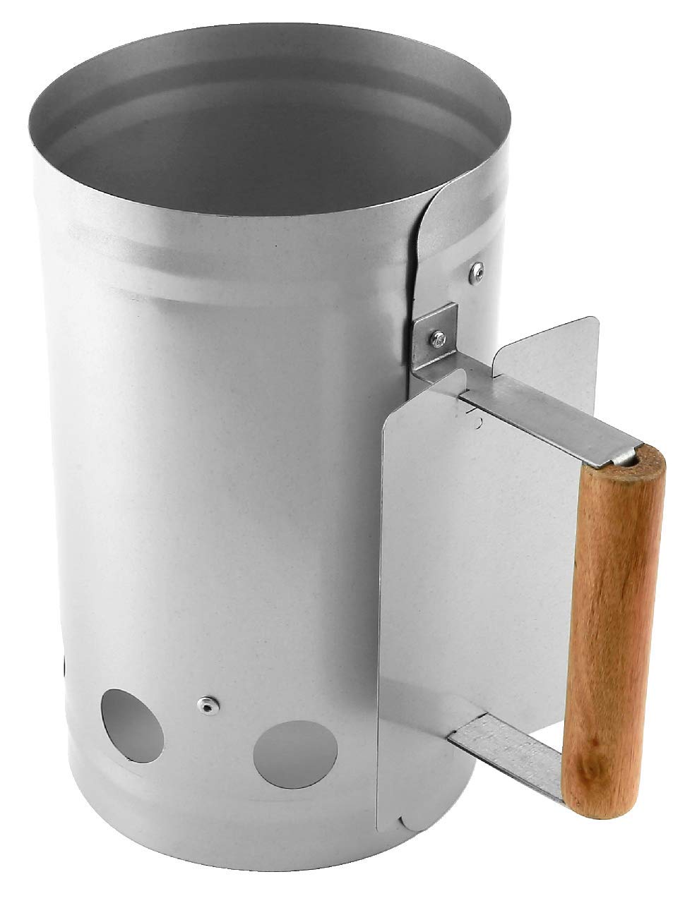 Tarrington House Allume-feu Grill Acier Bois Ø 17 x 28 cm Poignée Bois Dur Barbecue Argenté