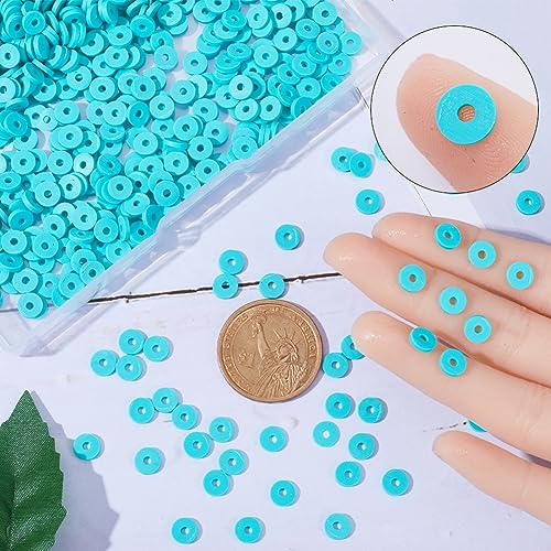 SUNNYCLUE 1 Box 1000Pcs+ Clay Green Beads Clay Heishi Beads 6mm Polymer Clay Beads Vinyl Heishi Bead Bulk Clay Polymer Beads Spacer Loose Beads for jewellery Making DIY Bracelets Necklace Supplies - Image 3