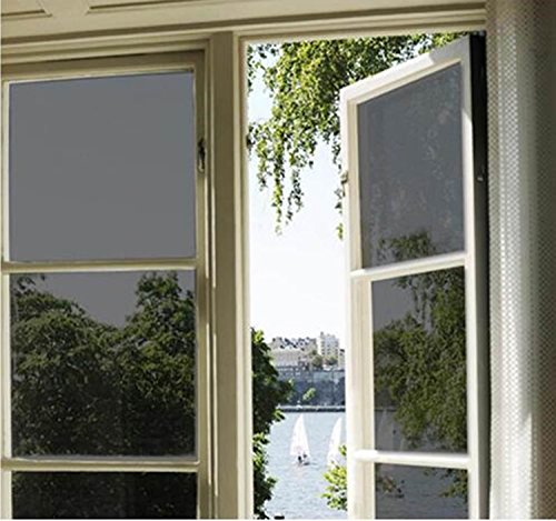 Image of CVANU Privacy Window Tint for Home Solar Film Heat Control Window Film Office Privacy Glass Window Sticker Smooth Glass, 20''x72''