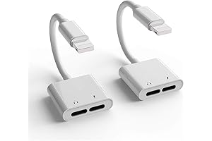 2-Pack Dual Lightning Splitter for iPhone 7 Headphones Jack Adapter