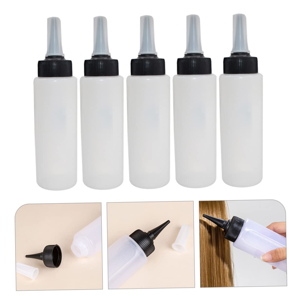 Housoutil 10 Piezas Botella De Champú Botellas De Plástico Botellas De Agua De Plástico Exprimir Botellas Botella De Color De Pelo Extrusora Lavar Botella El Plastico