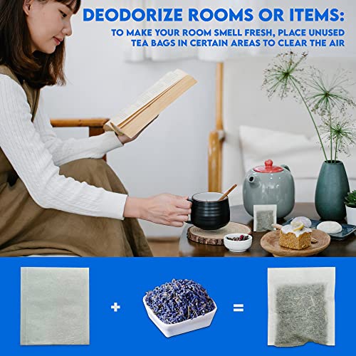 100 Empty Tea Bags 2.5” X 2.75” White Compostable, These Heat Sealable Tea Infuser For Loose Tea Herbs Are Organic Disposable Tea Strainer Bags Made Of Wood (Pulp) Fibers #TOP6