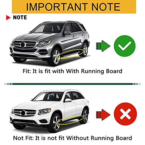 Image of YHTAUTO Set of 4 Mud Flaps Splash Guards Accessories Replacement for Mercedes-Benz GLE350 GLE450 GLE400 GLE500 GLE500e 2019 Sport Utility, with Running Board, Front and Rear LH RH, Black
