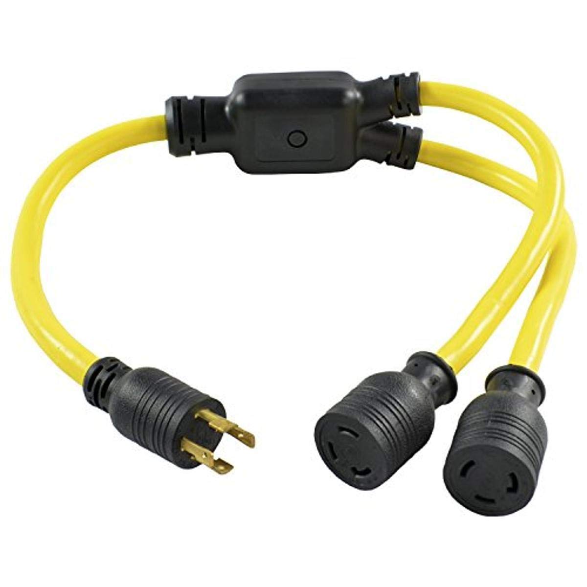 Conntek YL1430530 - Generador de Corriente (30 A, 125/250 V, L14-30P, Conector Macho de 4 Clavijas a Conector Hembra L5-30)