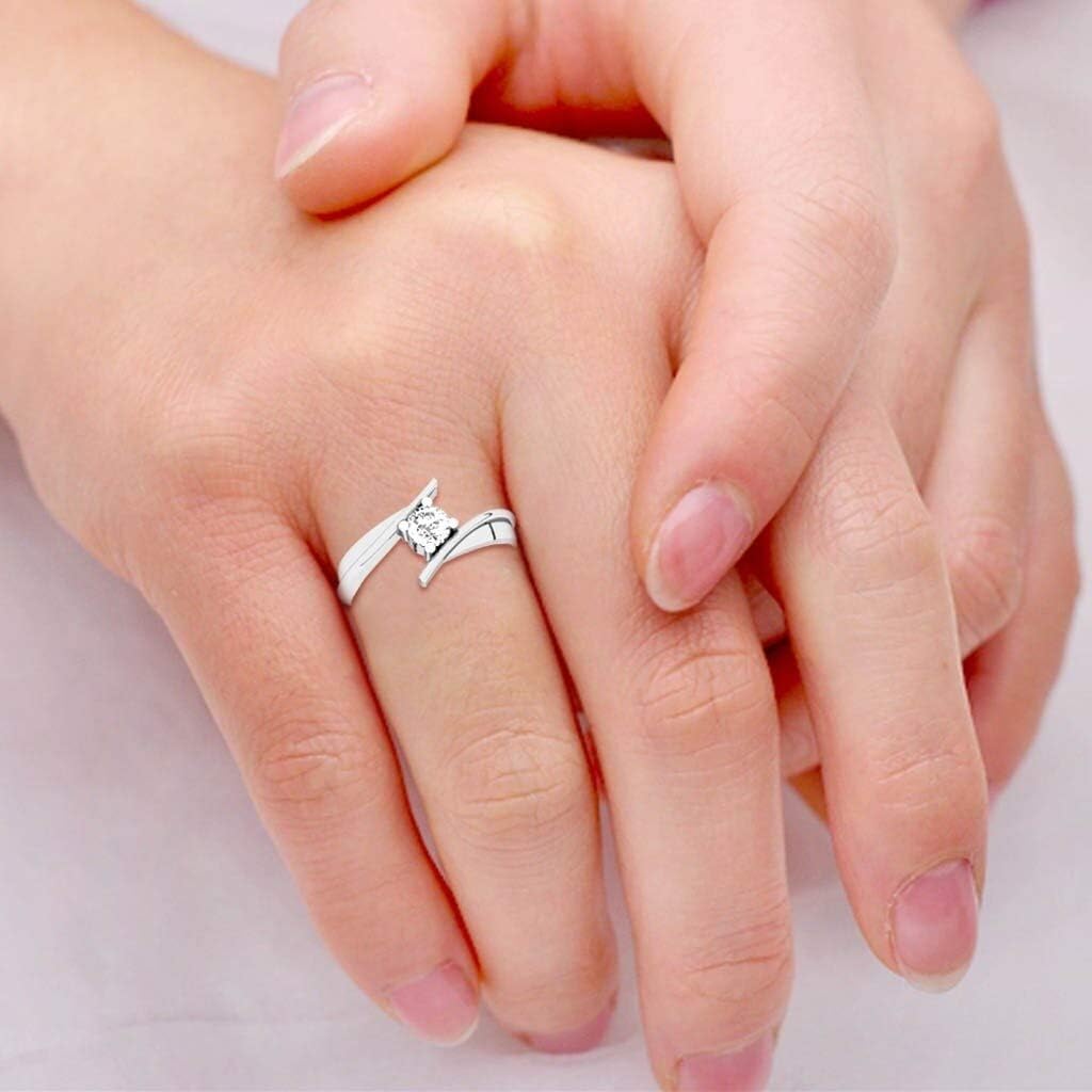 Engagement Ring 1/2 CT Round Cut Solitaire Moissanite Engagement Rings for Women 10k 14k 18k White Gold Free Engraving