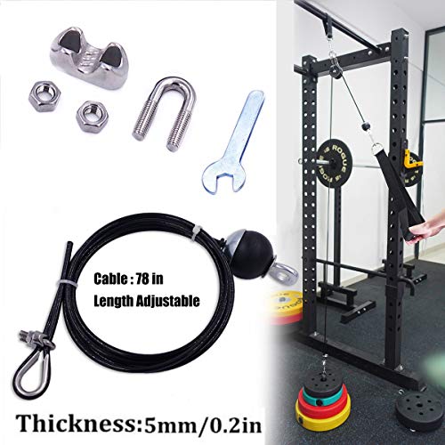 ANMKOT Fitness Pulley System, DIY Pulley Cable Machine Attachment System Hand Strength Training Home Gym Workout Equipment