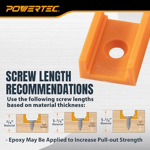 Image of POWERTEC T-Track in-Line Inserts, Drop-in Connectors for 3 /4 inch x 3 /8 inch Grooves, Compatible with 1 /4 inch & 5 /16 inch T-Bolts, Modular T-Track System for Jigs, Router Tables, and More, 8PK (72354)