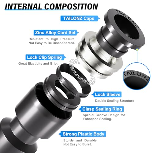 Tailonz Pneumatic PU-1/4 10PCS Black Straight 1/4 Inch Tube Od Push To Connect Tube Fittings Push Lock Pu-1/4 thumb #3
