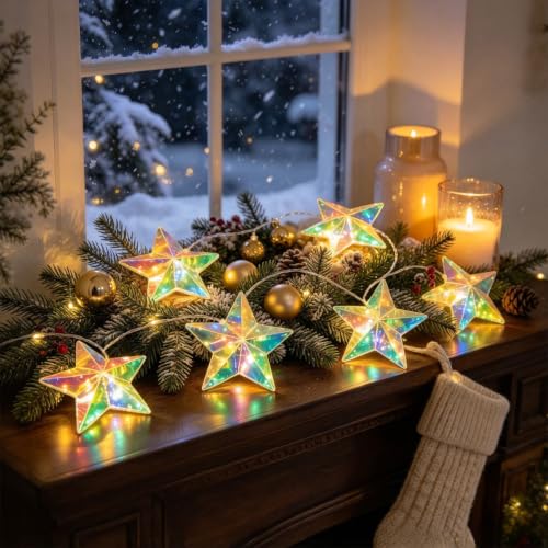 3D Disperse Star Led Lights, Fairy Lights Indoor Outdoor Decor, Waterproof - image 5