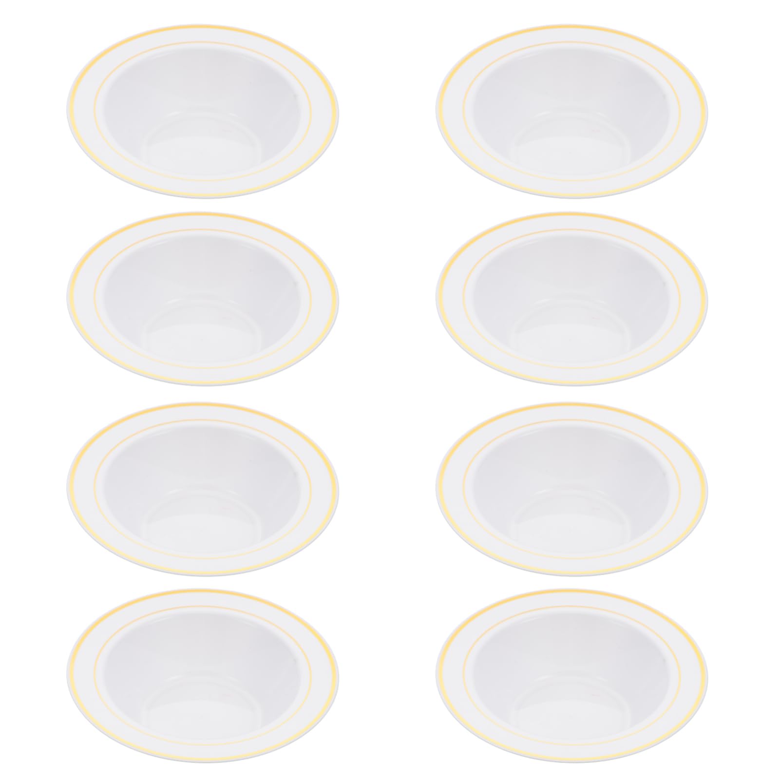 TOVINANNA 8pcs Disposable Rimmed Ice Cream Bowls Dessert Serving Bowls Elegant One Use Tableware for Parties and Events Practical and Stylish Design