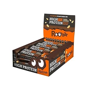RooBar High Protein Chocolate Covered Bar with Peanuts