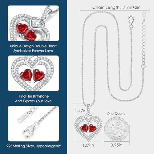 LOUISA-SECRET-Sparkling-Double-Heart-Birthstone-Necklaces-for-Women-925-Sterling-Silver-Fine-Jewelry-Pendant-Heart-Necklaces-Birthday-Anniversary-Christmas-Gift-for-Women-Wife-Mom-Girlfriend-Lady 51fz KY2S7L
