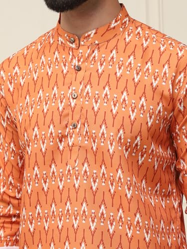 Image of SOJANYA (Since 1958, Men's Pure Cotton Printed ONLY Short Kurta