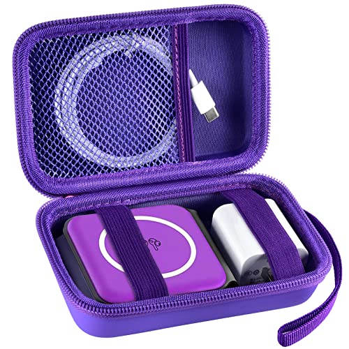 Travel Case for UCOMX for Nano/for Iseyyox/for LISEN/for RTOPS 3 in 1 Wireless Charger, Foldable Magnetic Charging Station Storage Holder Bag for Fast Charge Pad Cable and Adapter, Purple-Box Only