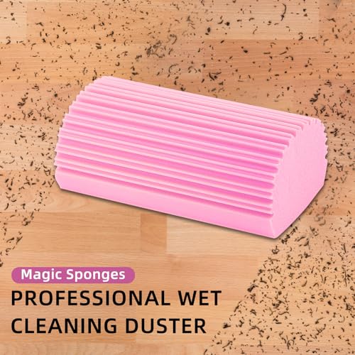 Image of 6 PCS Damp Duster Sponge, Magic Sponge Eraser, Reusable Household Cleaning Sponge Tool for Cleaning Dishes, Blinds, Glass, Baseboards, Vents,Glass, Railings, Mirrors